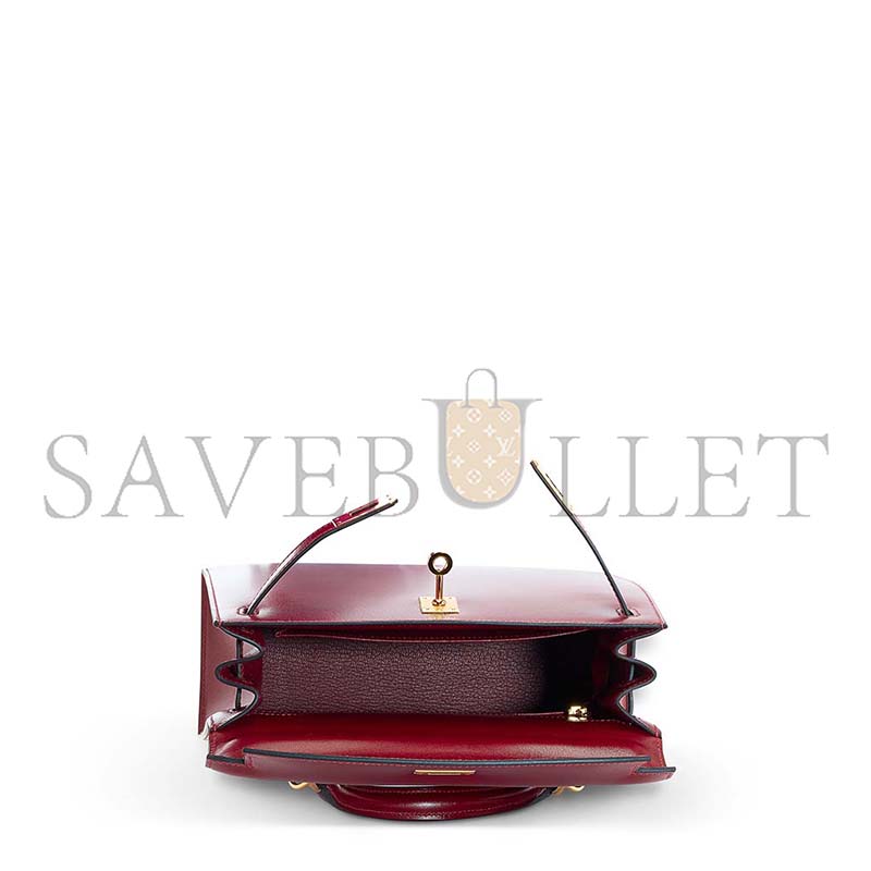 H**mes master a rouge h calf box leather kelly 25 with gold hardware (25*17*7cm)